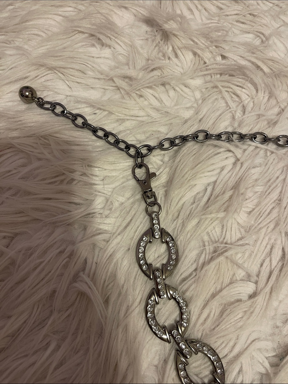 Christopher & Banks Silver Rhinestone Link Belt - Picture 3 of 4
